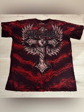 Vintage Crank Red & Black Tie Die Tee